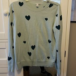 Nordstrom Halogen adorable heart sweater blue